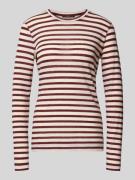 Windsor Longsleeve mit geripptem Rundhalsausschnitt in Bordeaux, Größe...