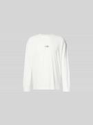 MM6 Maison Margiela Relaxed Fit Longsleeve mit Logo-Patch in Weiss, Gr...