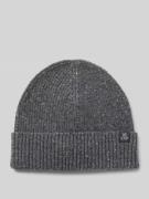 Marc O'Polo Mütze aus Woll-Mix in Mittelgrau Melange, Größe 1