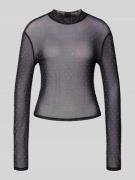 Only Slim Fit Langarmshirt aus semitransparentem Material 'SIVAL' in B...