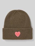 Unio Mütze aus Schurwoll-Mix mit Viskose- und Kaschmir-Anteil in Khaki...