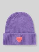 Unio Mütze aus Schurwoll-Mix mit Viskose- und Kaschmir-Anteil in Lila,...