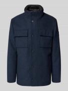 Tom Tailor Regular Fit Wollmantel mit abnehmbarem Innenkragen in Blau,...