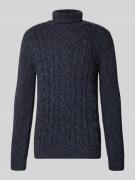 RAGMAN Regular Fit Rollkragenpullover mit gerippten Abschlüssen in Mar...