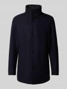 HECHTER PARIS Wollmantel mit Stehkragen in Marine, Größe 28