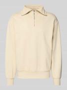 BOSS Regular Fit Troyer aus reiner Baumwolle Modell 'SIDNEY' in Offwhi...