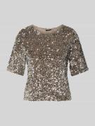 Pieces Regular Fit T-Shirt mit Paillettenbesatz Modell 'KAM' in Anthra...