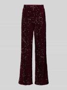 Pieces Weite Hose mit Paillettenbesatz Modell 'KAM' in Bordeaux, Größe...