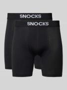 Snocks Boxershorts mit elastischem Logo-Bund in Black, Größe L