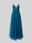 Jake*s Cocktail Abendkleid mit Ziersteinbesatz in Petrol, Größe 32