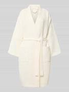 Christian Berg Woman Bademantel mit Taillengürtel in Offwhite, Größe L