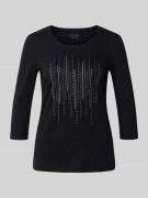 Christian Berg Woman T-Shirt mit Ziersteinbesatz und 3/4-Arm in Black,...