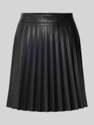 Jake*s Collection Midirock im Allover-Look mit gelegten Falten in Blac...