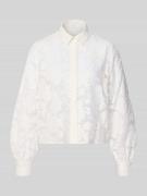 Jake*s Collection Hemdbluse mit verdeckter Knopfleiste in Offwhite, Gr...