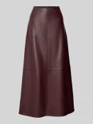 Jake*s Collection Regular Fit Midirock in Leder-Optik in Aubergine, Gr...