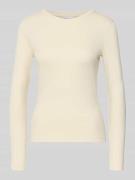 Jake*s Casual Longsleeve in Ripp-Optik mit Rundhalsausschnitt in Ecru,...
