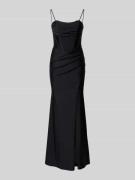 Mascara Abendkleid mit Raffungen und Gehschlitz in Black, Größe 32