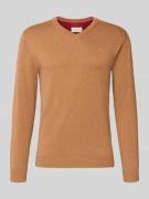 Tom Tailor Regular Fit Strickpullover aus reiner Baumwolle in Hellbrau...
