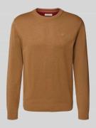 Tom Tailor Regular Fit Strickpullover aus reiner Baumwolle in Hellbrau...