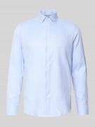 Jake*s Slim Fit Business Hemd aus Baumwolle mit Kentkragen in Bleu, Gr...