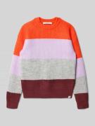 Garcia Strickpullover im Colour-Blocking-Design in Mittelgrau Melange,...