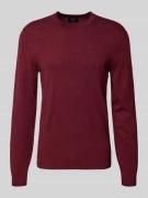 MCNEAL Strickpullover mit gerippten Abschlüssen in Bordeaux Melange, G...