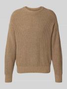 JAKE*S STUDIO MEN Loose Fit Strickpullover mit Woll-Anteil in Mud Mela...