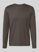 Christian Berg Men Longsleeve mit geripptem Rundhalsausschnitt in Oliv...