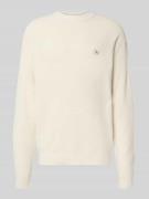 Calvin Klein Jeans Strickpullover mit Strukturmuster und Rundhalsaussc...