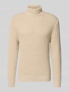 SELECTED HOMME Regular Fit Rollkragenpullover in Waffel-Struktur Model...