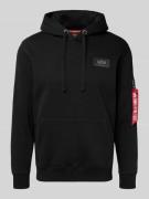 Alpha Industries Regular Fit Hoodie mit Logo-Patch in Black, Größe L