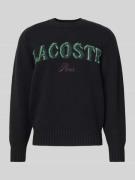 Lacoste Relaxed Fit Strickpullover aus Woll-Mix in Black, Größe XL