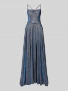 Luxuar Abendkleid mit Spaghettiträger in Blau, Größe 32