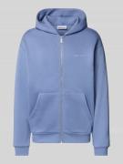 REVIEW Sweatjacke mit Kapuze in Rauchblau, Größe L