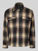 MCNEAL Regular Fit Hemdjacke mit Woll-Anteil in Cognac, Größe L