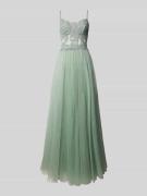 Mascara Abendkleid mit Strasssteinbesatz in Mint, Größe 32