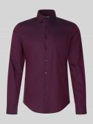 Jake*s Slim Fit Business Hemd aus Baumwolle mit Kentkragen in Bordeaux...
