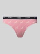 HUGO String aus Baumwoll-Mix Modell 'THONG STRIPE PYP' in Altrosa, Grö...