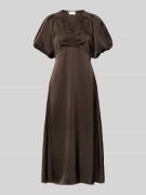 Neo Noir Regular Fit Midikleid mit V-Ausschnitt Modell 'Illana' in Dun...