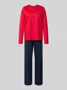 Schiesser Pyjama mit Rundhalsausschnitt in Rot, Größe 38