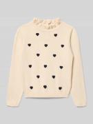 Blue Seven Regular Fit Longsleeve in Strick-Optik in Sand, Größe 104