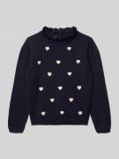 Blue Seven Regular Fit Longsleeve in Strick-Optik in Marine, Größe 104