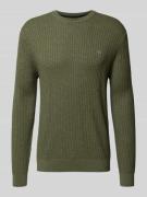 Christian Berg Men Strickpullover mit Label-Detail in Oliv Melange, Gr...