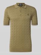 Superdry Poloshirt mit Label-Stitching in Oliv, Größe M