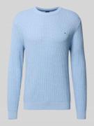 Christian Berg Men Strickpullover mit Label-Detail in Hellblau Melange...