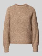 Only Relaxed Fit Strickpullover mit Woll-Anteil Modell 'GILA' in Camel...