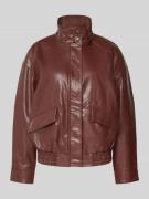 Only Regular Fit Jacke in Lederoptik aus Viskose-Mix Modell 'JULIA' in...