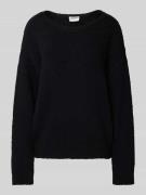 Jake*s Casual Strickpullover mit Rundhalsausschnitt in Black, Größe S