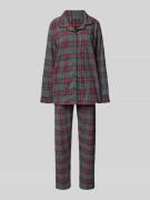 Happy Shorts Pyjama mit Reverskragen Modell 'XMAS' in Stein, Größe XL