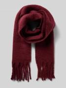 Pieces Schal mit langen Fransen Modell 'NIKITA' in Dunkelrot, Größe 1